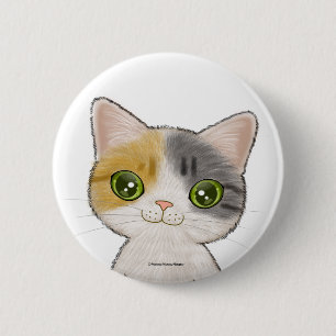 Cute Clico Cat 6 Cm Round Badge
