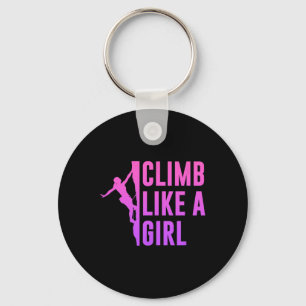 Cute Climbing Girl Rock Climbing Girls Gift Key Ring