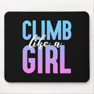 Cute Climbing Girl T Shirt Rock Climbing Party Gif Mouse Pad