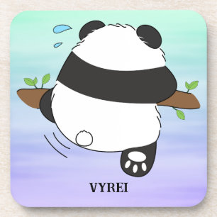 Cute Climbing Panda Double Side Front Back Coaster