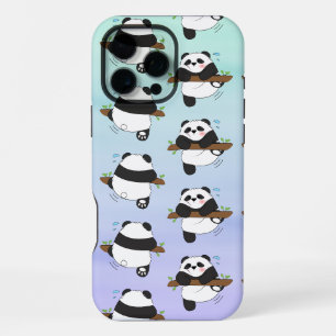 Cute Climbing Panda Double Side Front Back iPhone 16 Pro Max Case