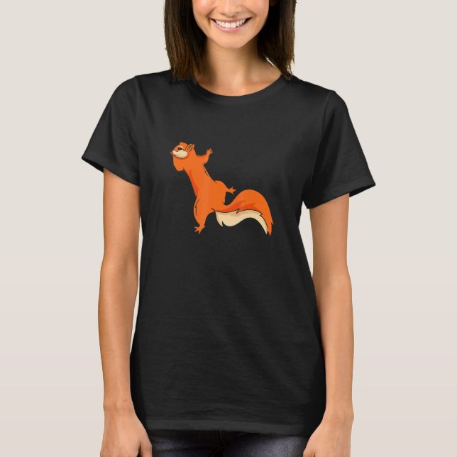 Cute Climbing Up Climber Rodent Feeder Squirrel T-Shirt (Front)