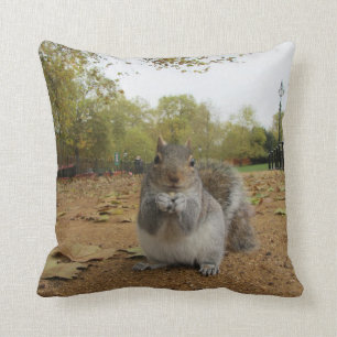 Cute Close-Up Squirrel Throw Cushion