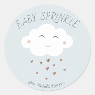 Cute cloud baby shower classic round sticker