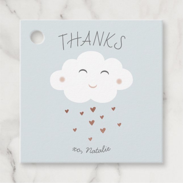 Cute cloud baby shower favour tags (Front)