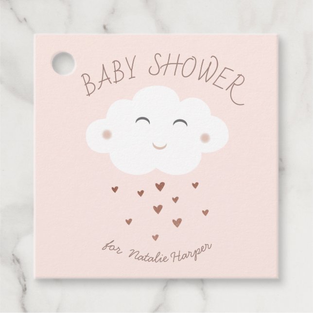 Cute cloud baby shower favour tags (Front)