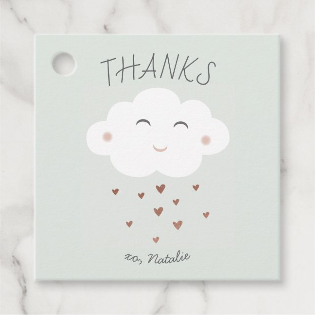 Cute cloud baby shower favour tags (Front)