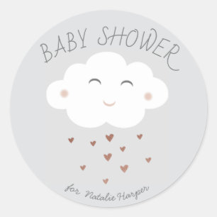Cute cloud baby shower sticker