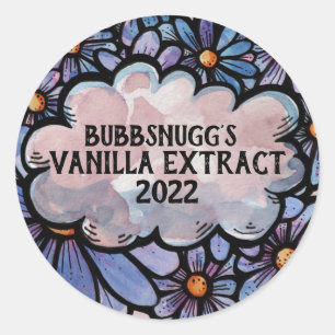 Cute cloud flower daisy vanilla extract art classic round sticker