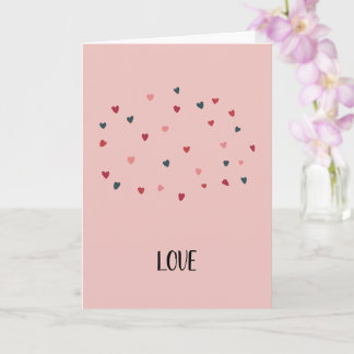 Cute Cloud of Hearts Love Folded Greeting Card