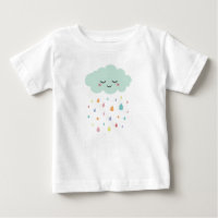 Cute Cloud Pastel Coloured Raindrops Baby t-Shirt
