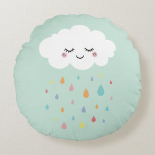 Cute Cloud Rainbow Throw Round Pillow Baby Nursery