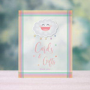 Cute Cloud Raindrops Baby Sprinkle Cards and Gifts Acrylic Sign