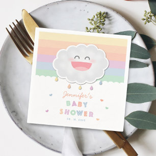 Cute Cloud Raindrops Gender Neutral Baby Shower Napkin