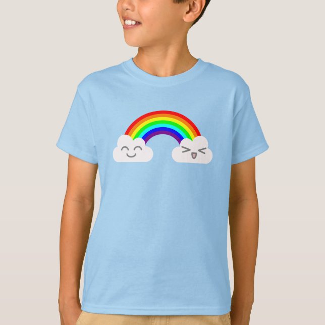 Cute Clouds and a Rainbow T-Shirt (Front)