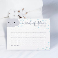 Cute Clouds Family Couples Baby Shower Advice Card
