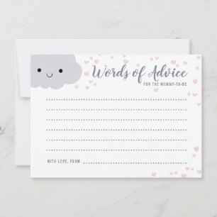 Cute Clouds Family Couples Baby Shower Advice Card