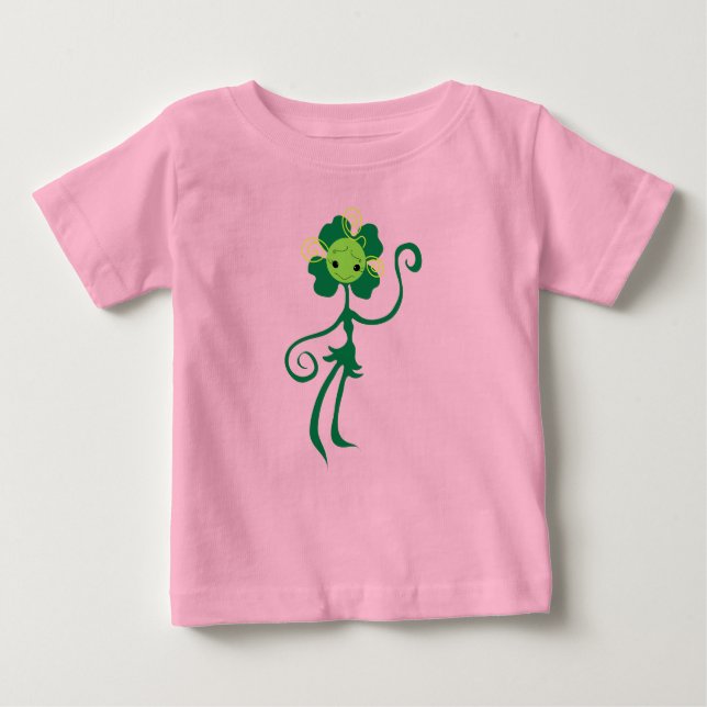 Cute Clover Flower Girl Organic Baby Bodysuit (Front)