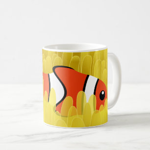 Cute Clown Fish and Beautiful Yellow Sea Anemone Coffee Mug