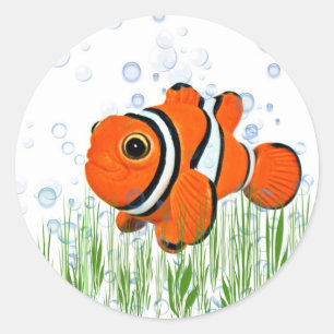 Cute Clown Fish Classic Round Sticker
