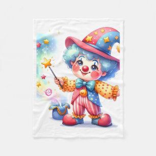 Cute Clown Magic Wand Fleece Blanket