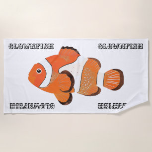Cute clownfish   beach towel