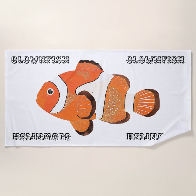 Cute clownfish   beach towel (Front)