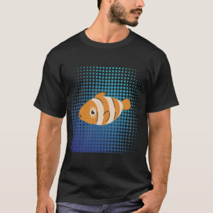 Cute Clownfish Halftone Abstract Background Art T-Shirt