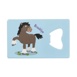 Cute Clydesdale draught horse cartoon illustration