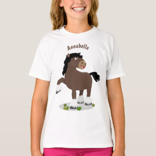Cute Clydesdale draught horse cartoon illustration T-Shirt