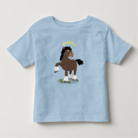 Cute Clydesdale draught horse cartoon illustration