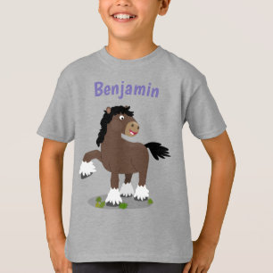 Cute Clydesdale horse cartoon illustration T-Shirt