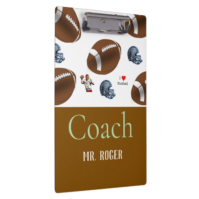 Cute Coach Football Sports Clipboard  (Right)