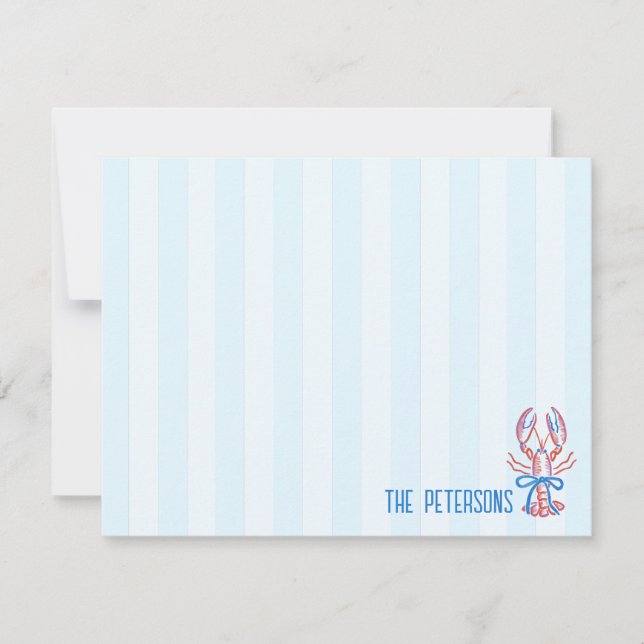 Cute Coastal Hand Drawn Lobster  Card (Front)