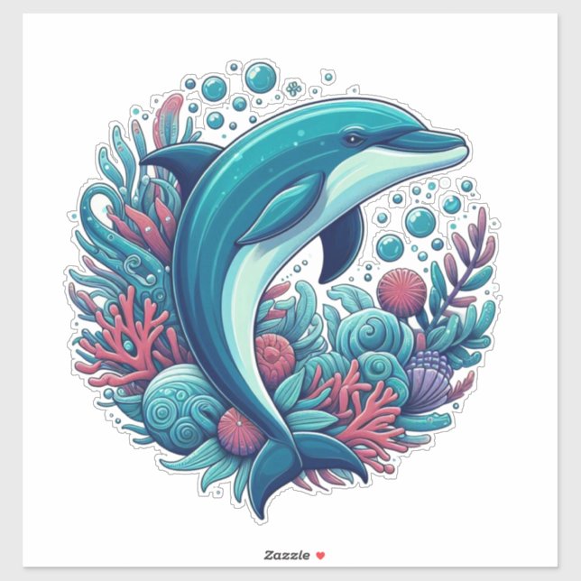 Cute, coastal/nautical dolphin  (Sheet)
