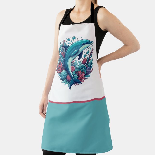 Cute, coastal/nautical dolphin  apron (Insitu)