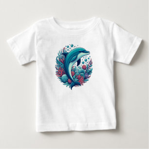 Cute, coastal/nautical dolphin baby T-Shirt