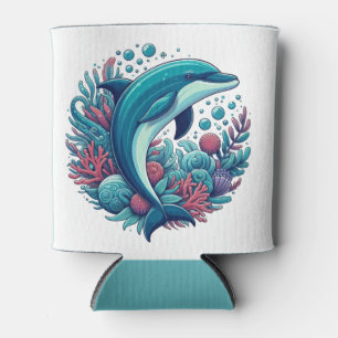 Cute, coastal/nautical dolphin can cooler