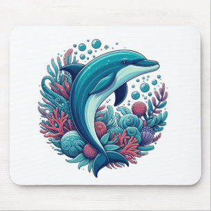 Cute, coastal/nautical dolphin mouse pad