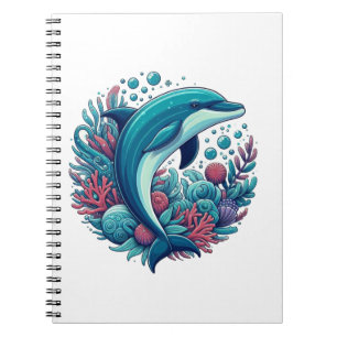 Cute, coastal/nautical dolphin notebook
