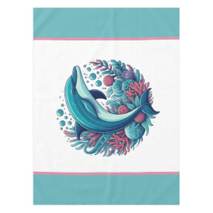 Cute, coastal/nautical dolphin tablecloth