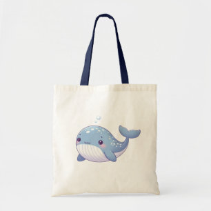 Cute, coastal/nautical whale tote bag