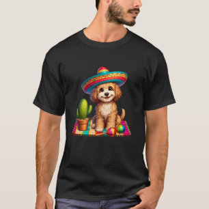 Cute Cockapoo Dog Cinco De Mayo Sombrero Cactus Pe T-Shirt