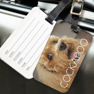 Cute Cockapoo Dog Pet Animal Dog Lover Travel Luggage Tag