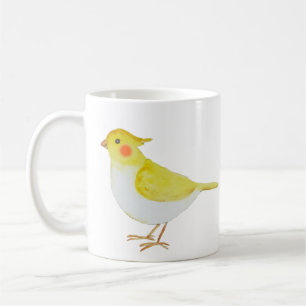 Cute Cockatiel Gift Yellow White Budgie Parakeet Coffee Mug