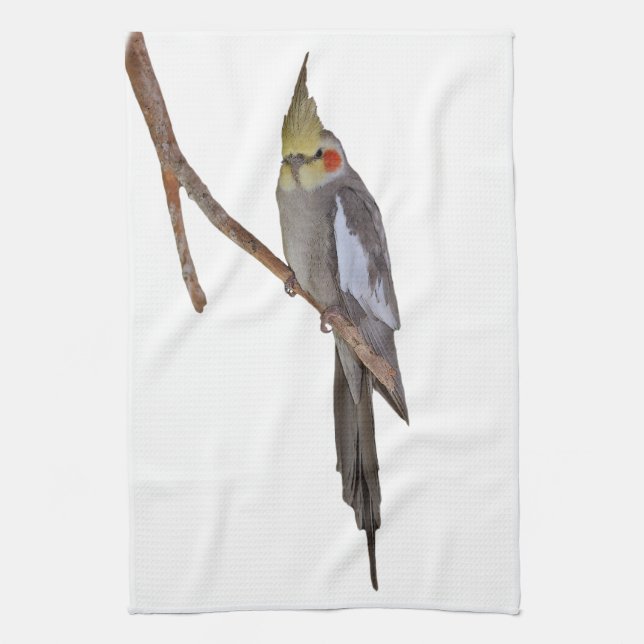 Cute Cockatiel Kitchen Towel (choose colour) (Vertical)