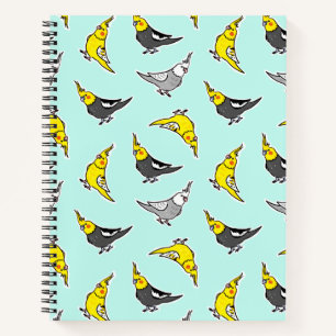 Cute Cockatiel Parrot Pattern Notebook