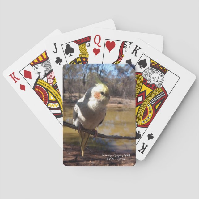Cute Cockatiel Playing Cards (Back)