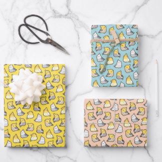 Cute Cockatiels Wrapping Paper Sheet