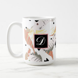 Cute Cockatoo Hearts Tropical Greenery Coffee Mug